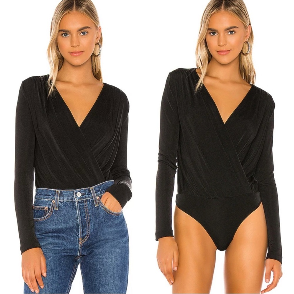 Intimately by Free People Black Turnt Long Sleeve Bodysuit